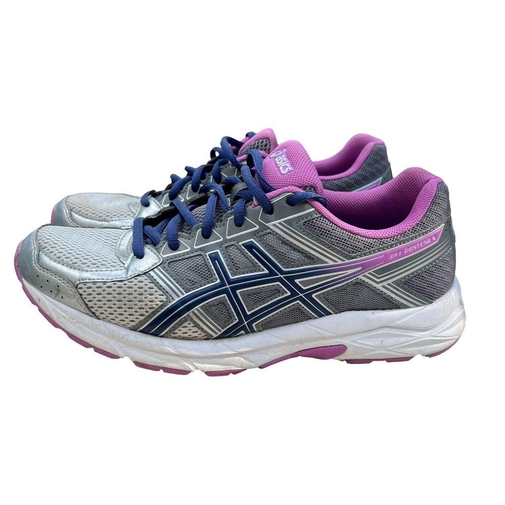 Asics Gel Contend Women’s Size 9.5 Purple and Grey Running Athletic Shoes Gym